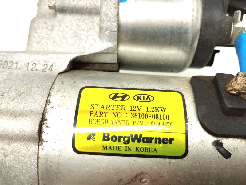 Recambio de motor arranque para kia ceed 1.0 tgdi cat referencia OEM IAM 3610008100  