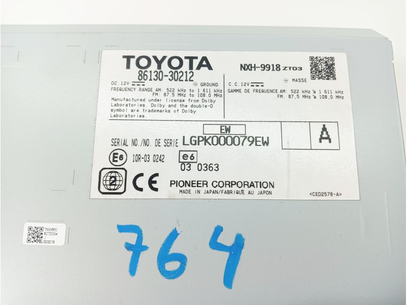 Recambio de sistema audio / radio cd para lexus gs 450h referencia OEM IAM 8613030212  
							