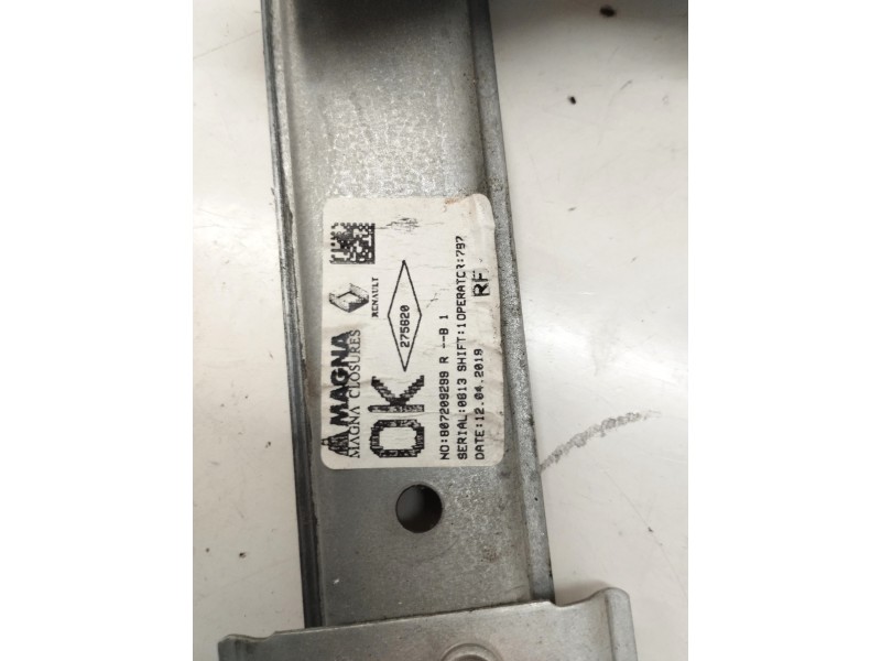 Recambio de elevalunas delantero derecho para dacia sandero stepway essential referencia OEM IAM 807209299  