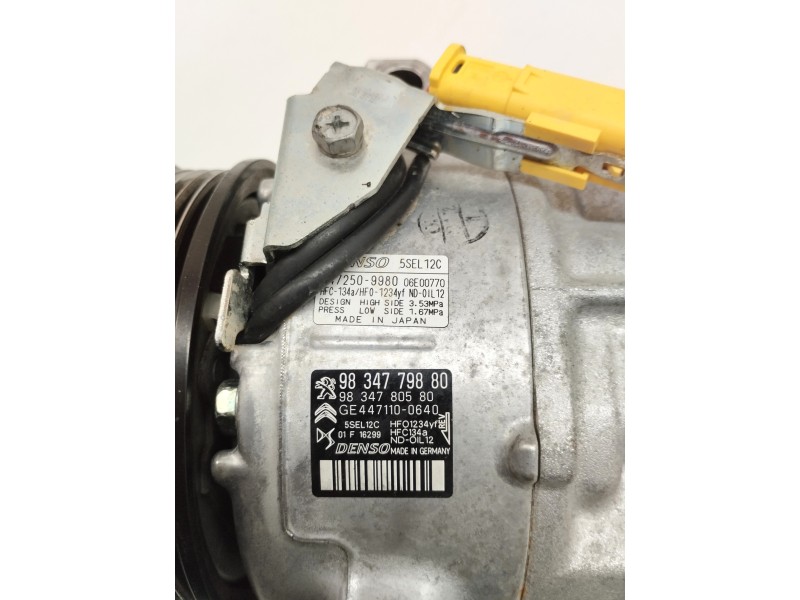 Recambio de compresor aire acondicionado para opel crossland x 1.2 referencia OEM IAM 9834779880  