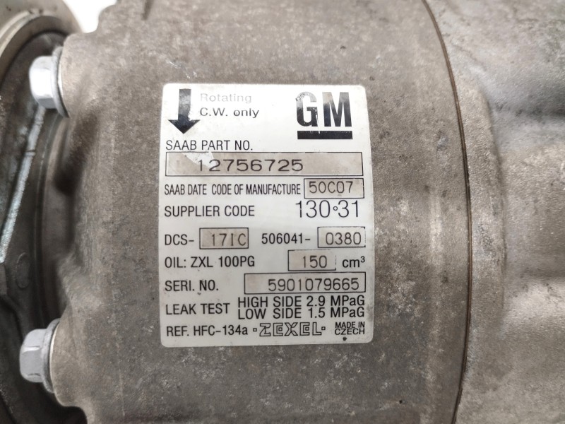Recambio de compresor aire acondicionado para saab 9-5 berlina 1.9 tid cat referencia OEM IAM   
							
