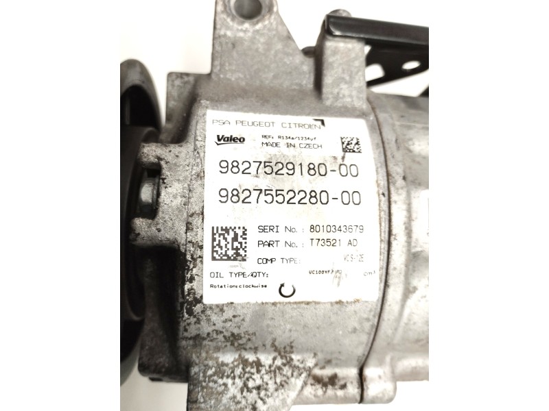 Recambio de compresor aire acondicionado para citroën c4 picasso rip curl referencia OEM IAM 9827529180  