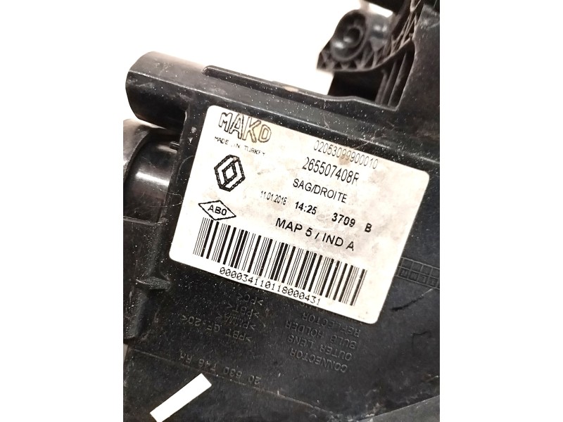 Recambio de piloto trasero derecho para renault clio iv grandtour business referencia OEM IAM 265507408R  