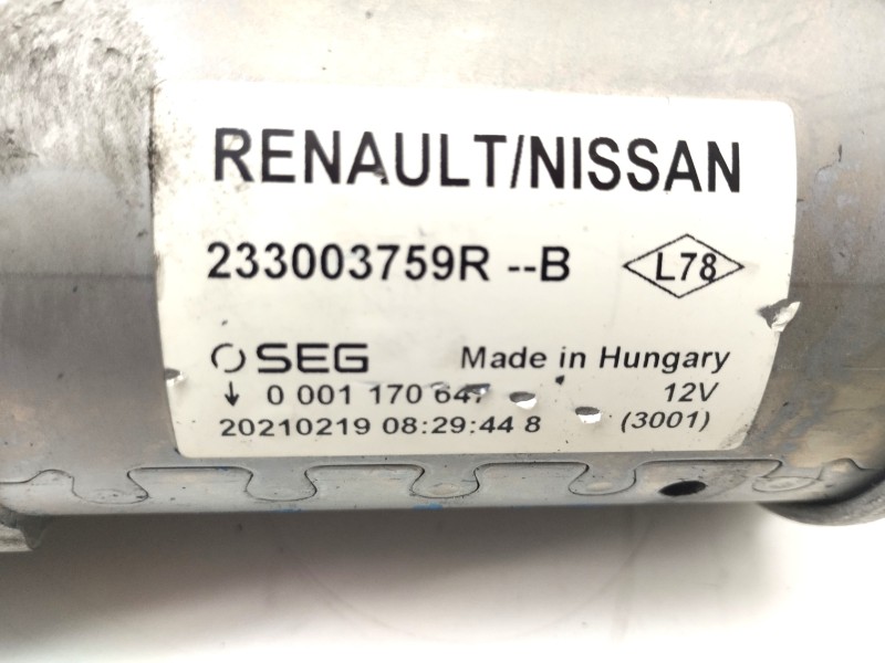 Recambio de motor arranque para dacia dokker 1.5 blue dci diesel fap cat referencia OEM IAM 233003759RB  
							