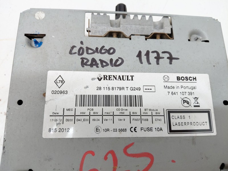 Recambio de sistema audio / radio cd para renault clio iii 1.5 dci diesel fap referencia OEM IAM 281158179R  
							