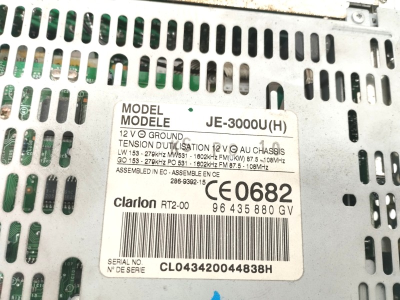 Recambio de sistema audio / radio cd para peugeot 607 (s1) 2.2 hdi fap cat referencia OEM IAM 96435880GV  
							