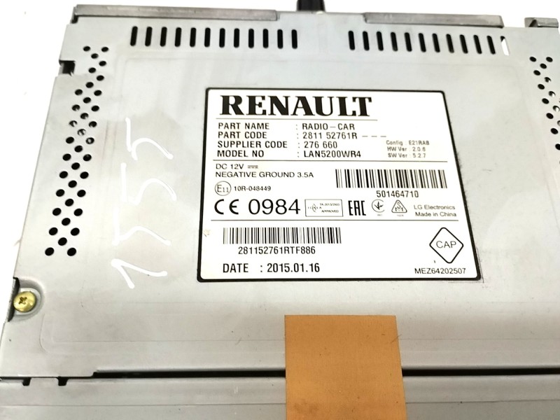 Recambio de pantalla multifuncion para dacia logan mcv ii laureate referencia OEM IAM 281152761R  
							