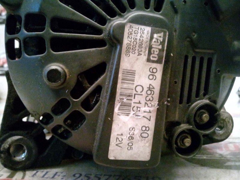 Recambio de alternador para citroën xsara picasso 2.0 hdi cat (rhy / dw10td) referencia OEM IAM 9646321780  
							