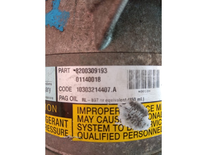 Recambio de compresor aire acondicionado para renault megane ii berlina 5p 1.9 dci diesel referencia OEM IAM 8200309193  
							