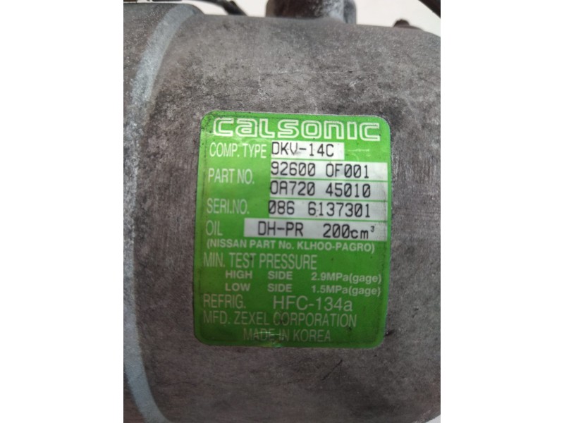 Recambio de compresor aire acondicionado para nissan terrano/terrano.ii (r20) lx (3-ptas.) referencia OEM IAM 926000F001  
							