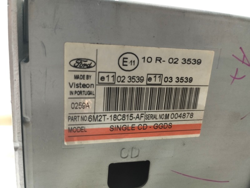 Recambio de sistema audio / radio cd para ford galaxy (ca1) 2.0 tdci cat referencia OEM IAM 6M2T18C815AF  
							