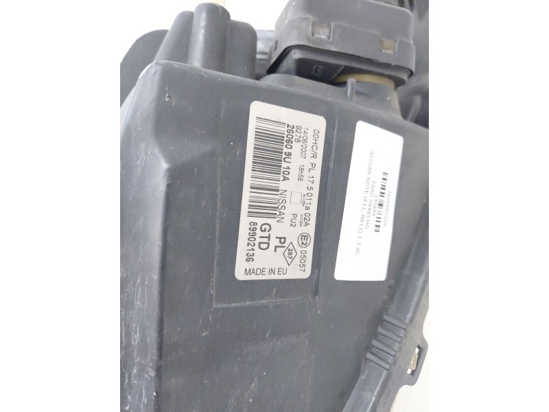 Recambio de faro izquierdo para nissan note (e11, ne11) 1.5 dci referencia OEM IAM   
							