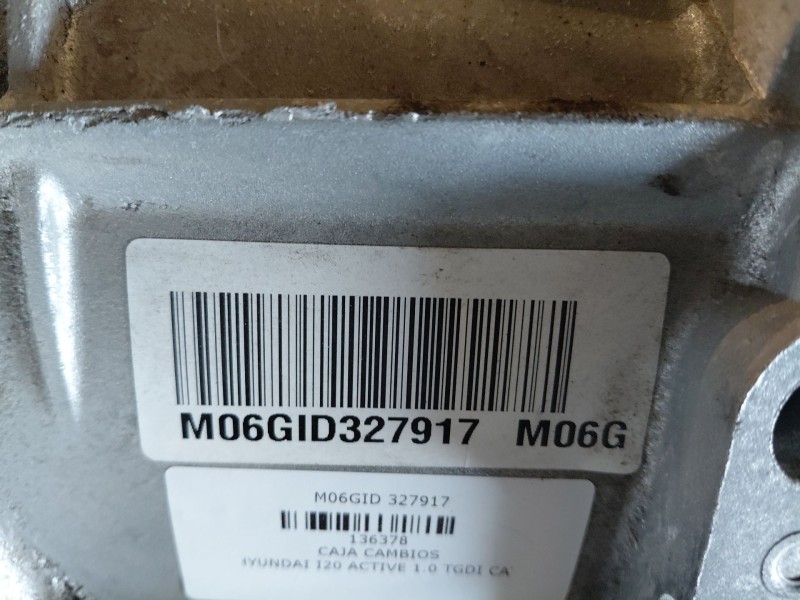 Recambio de caja cambios para hyundai i20 active 1.0 tgdi cat referencia OEM IAM M06GID 327917  
							
