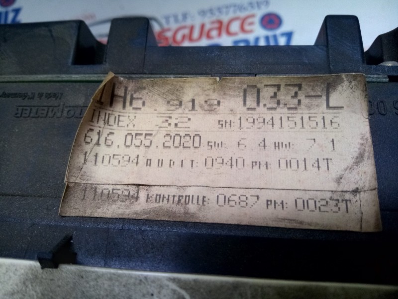 Recambio de cuadro instrumentos para volkswagen golf iii berlina (1h1) 1.9 diesel referencia OEM IAM 1K0920861M  