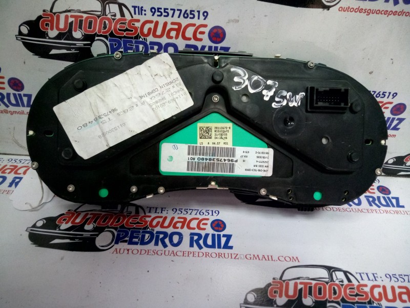 Recambio de cuadro instrumentos para peugeot 307 (s1) 2.0 hdi cat referencia OEM IAM 9647538480  
							