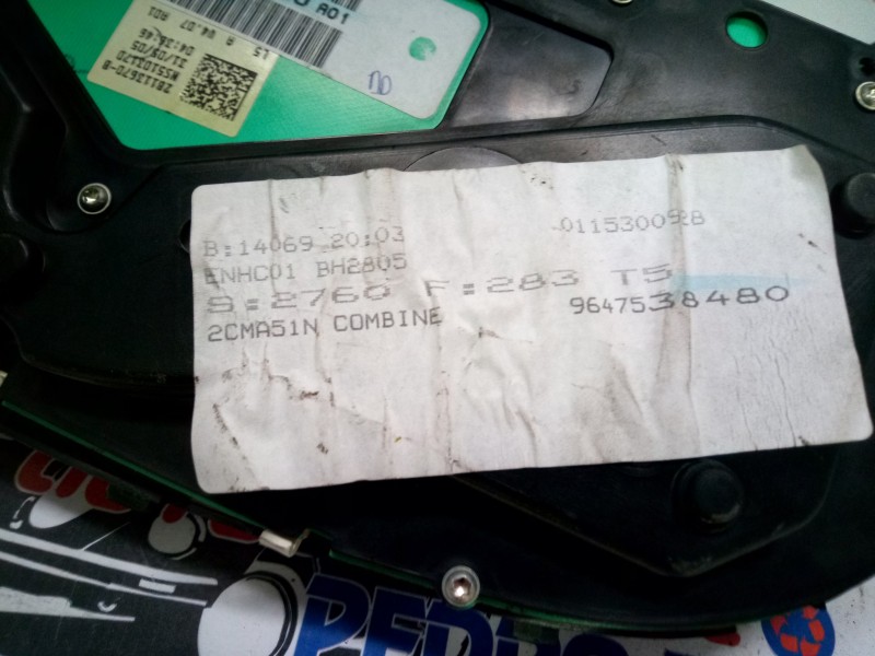 Recambio de cuadro instrumentos para peugeot 307 (s1) 2.0 hdi cat referencia OEM IAM 9647538480  