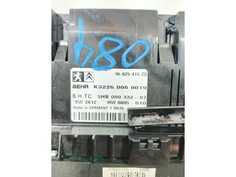 Recambio de mando climatizador para citroën c5 station wagon 2.0 hdi fap referencia OEM IAM 96829415ZD  
							