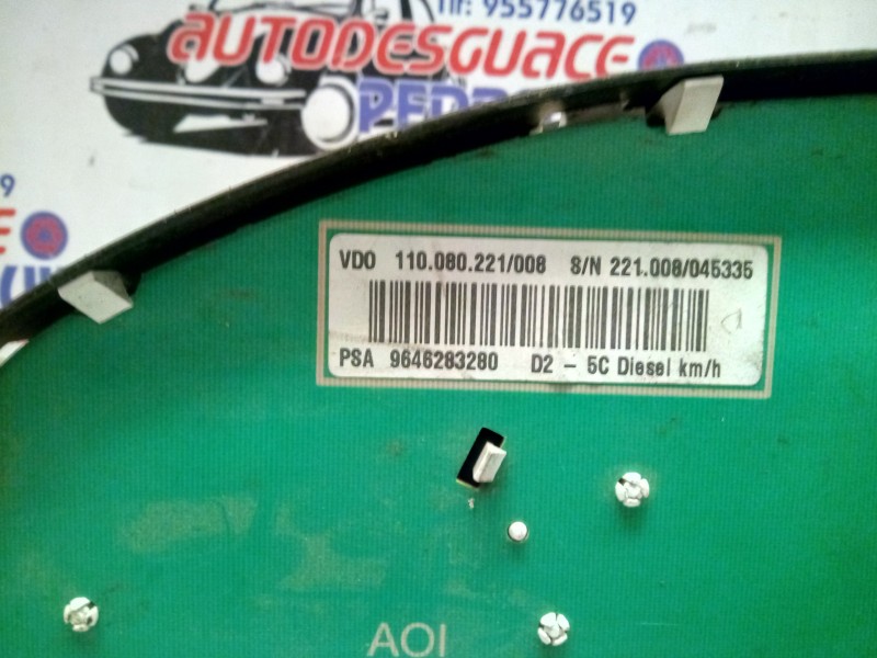 Recambio de cuadro instrumentos para peugeot 407 2.0 16v hdi fap referencia OEM IAM 9646283280  