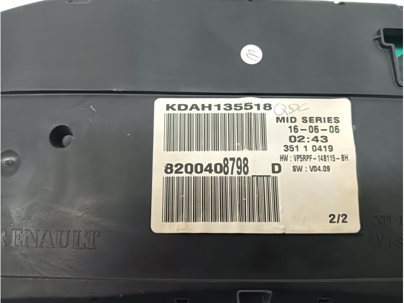 Recambio de cuadro instrumentos para renault clio v 1.0 sce referencia OEM IAM 8200408798  
							