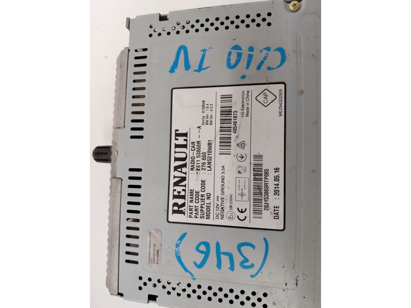 Recambio de pantalla multifuncion para renault clio iv authentique referencia OEM IAM 281153868R  
							