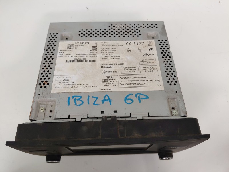 Recambio de pantalla multifuncion para seat ibiza (6p1) referencia OEM IAM 5F0035871  