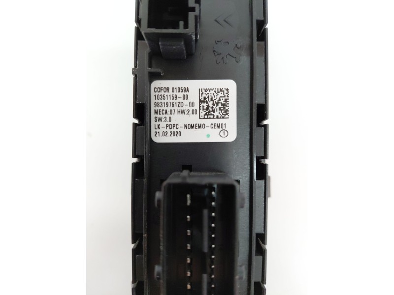 Recambio de mando elevalunas delantero izquierdo para opel grandland x 1.5 cdti dpf referencia OEM IAM 98319761ZD  
							