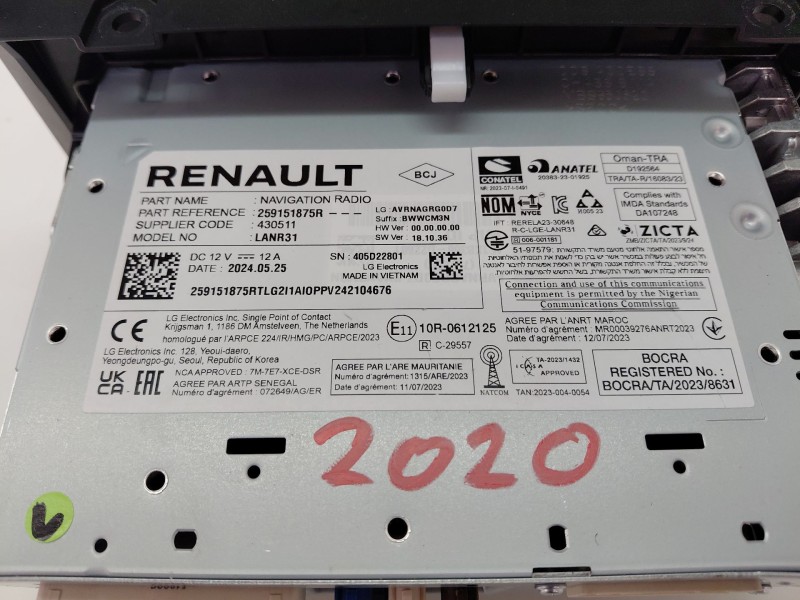 Recambio de pantalla multifuncion para dacia duster (pym/pyn) duster referencia OEM IAM 259151875R  