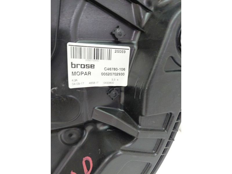 Recambio de elevalunas delantero derecho para jeep renegade suv (bu, b1, bv) 1.6 crd referencia OEM IAM 00520702930  
							