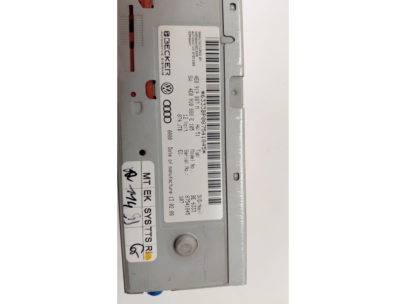 Recambio de sistema dvd para audi a5 (8t3) 2.7 tdi referencia OEM IAM 4E0919887  