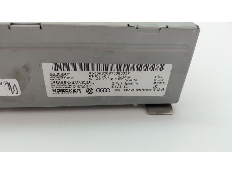 Recambio de sistema audio / radio cd para audi a5 (8t3) 2.7 tdi referencia OEM IAM 4F0035541F  
							
