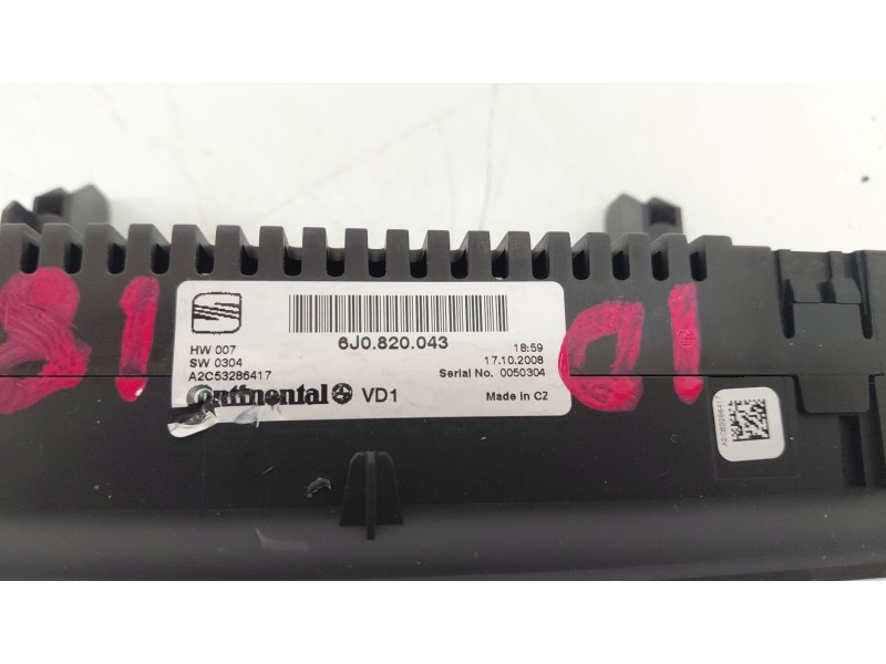 Recambio de mando climatizador para seat ibiza iv (6j5, 6p1) 1.9 tdi referencia OEM IAM 6J0820043  