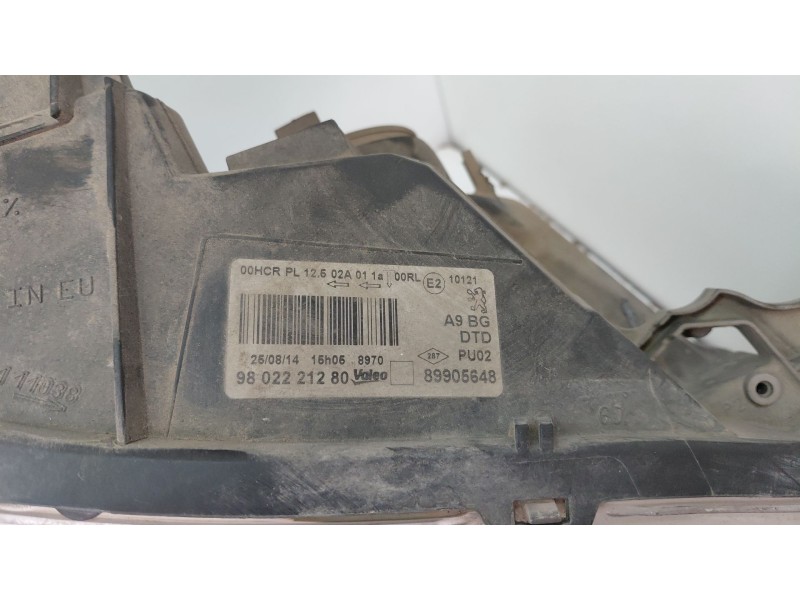 Recambio de faro derecho para peugeot 208 i (ca_, cc_) 1.2 vti 82 referencia OEM IAM 9802221280  
							