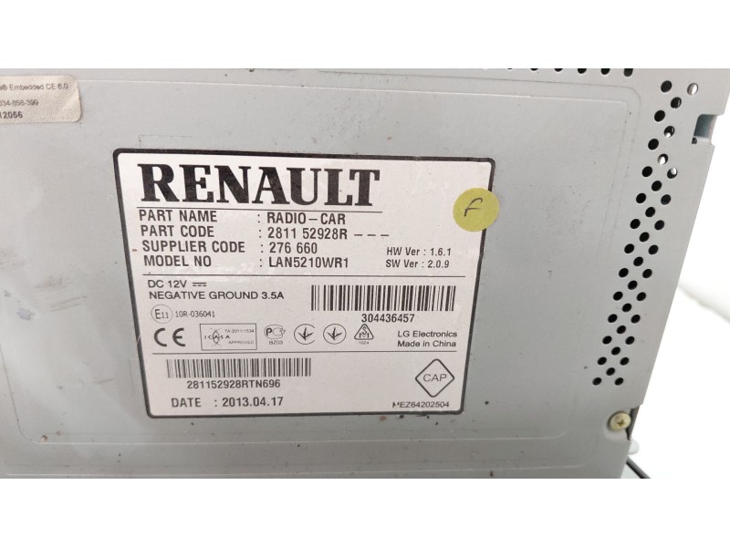 Recambio de pantalla multifuncion para renault clio iv (bh_) 0.9 tce 90 referencia OEM IAM 281152928R  
							