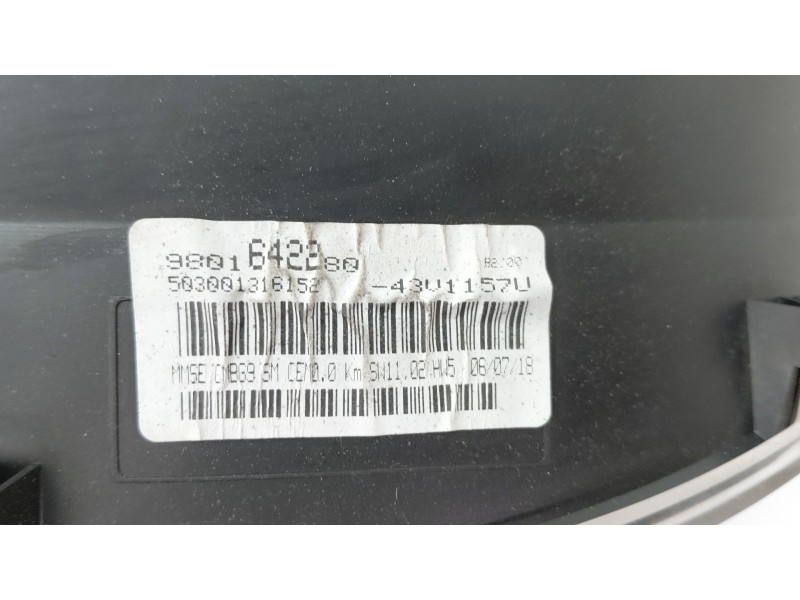 Recambio de cuadro instrumentos para citroën berlingo furgoneta/monovolumen (b9) 1.6 bluehdi 100 referencia OEM IAM 9801642280  
							