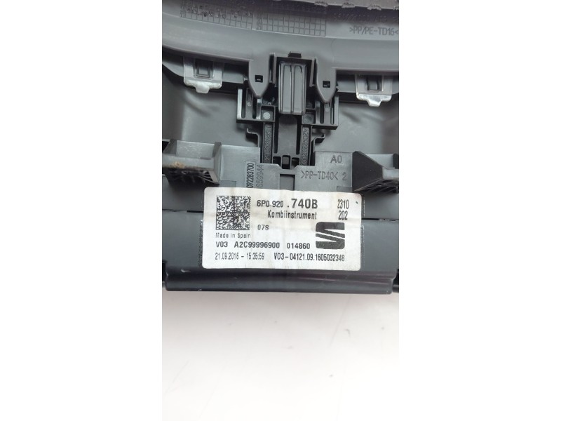 Recambio de cuadro instrumentos para seat ibiza iv sc (6j1, 6p5) 1.2 tsi referencia OEM IAM 6P0920740B  
							