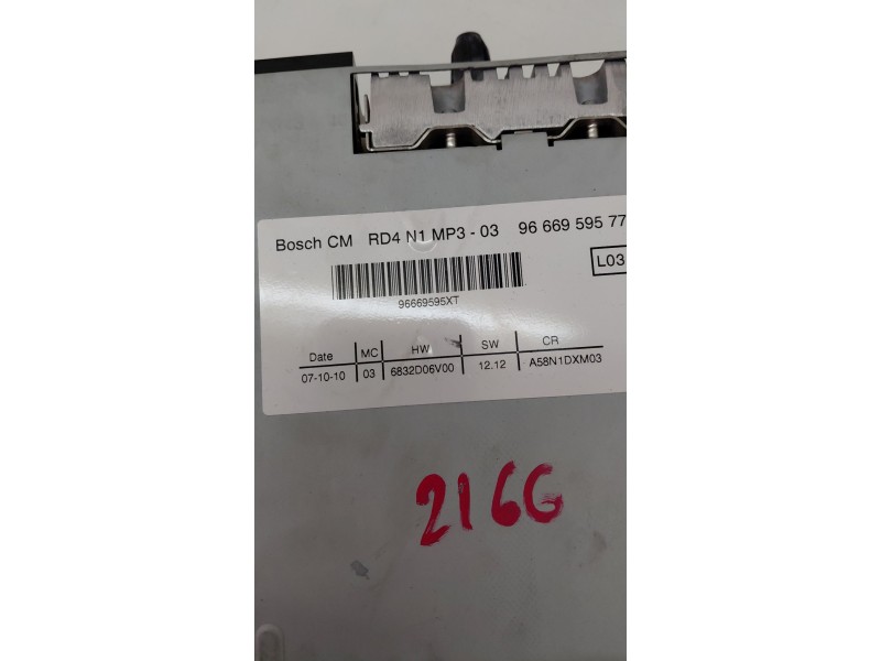 Recambio de sistema audio / radio cd para peugeot 5008 (0u_, 0e_) 1.6 hdi referencia OEM IAM 96669595XT  