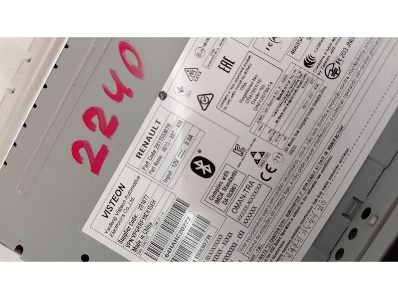 Recambio de sistema audio / radio cd para renault clio iv (bh_) 1.5 dci 75 referencia OEM IAM 281153307R  
							