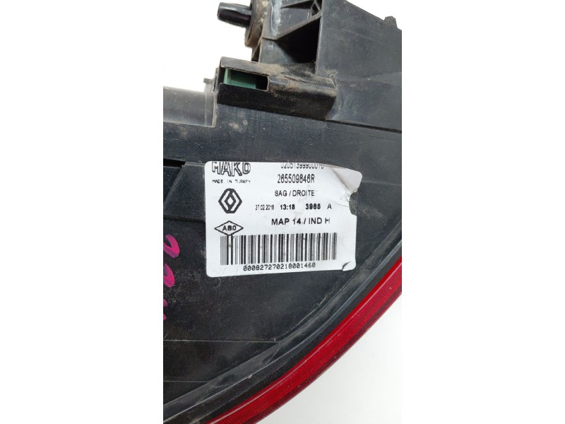 Recambio de piloto trasero derecho para renault clio iv (bh_) 1.5 dci 75 referencia OEM IAM 265509846R  