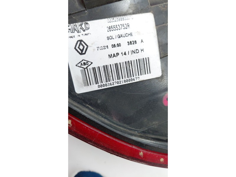 Recambio de piloto trasero izquierdo para renault clio iv (bh_) 1.5 dci 75 referencia OEM IAM 265553752R  