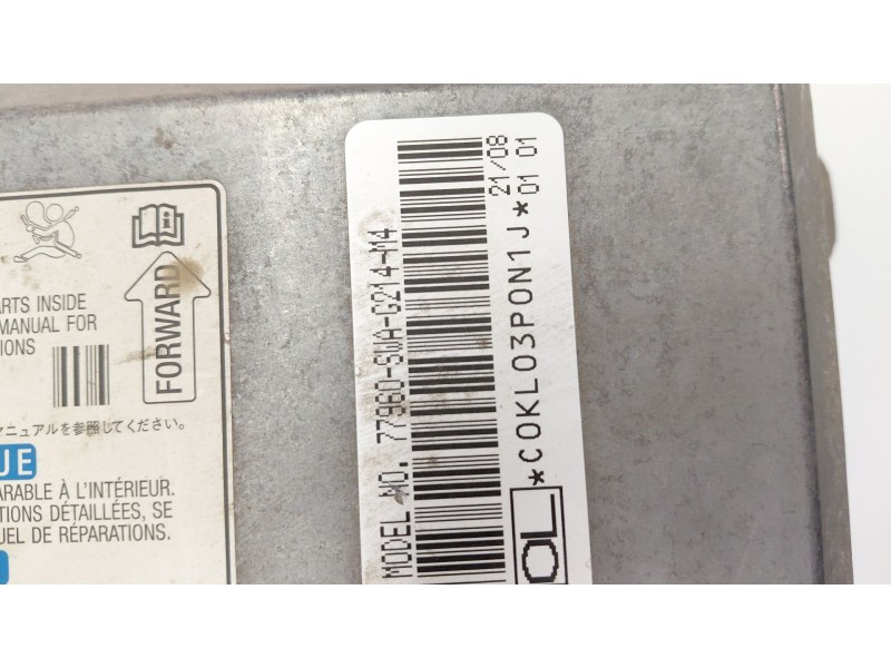 Recambio de centralita airbag para honda cr-v (re) 2.2 ctdi referencia OEM IAM 77960SWAG214M4  