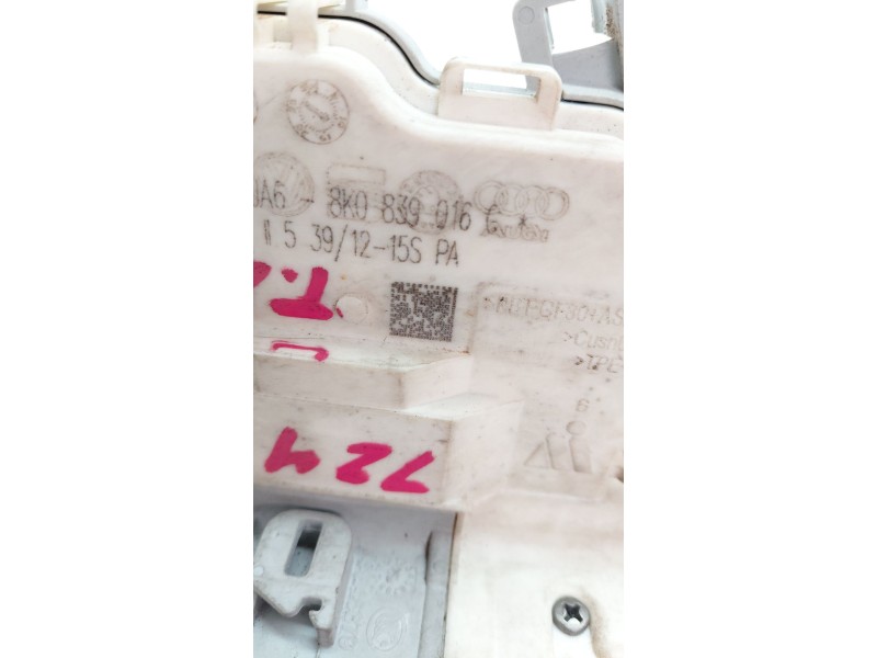 Recambio de cerradura puerta trasera derecha para audi q7 (4l) 4.2 v8 32v tdi biturbo referencia OEM IAM 8K0839016  
							