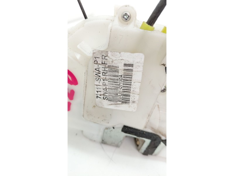 Recambio de cerradura puerta delantera derecha para honda cr-v (re) 2.2 ctdi referencia OEM IAM 72151SWA  
							