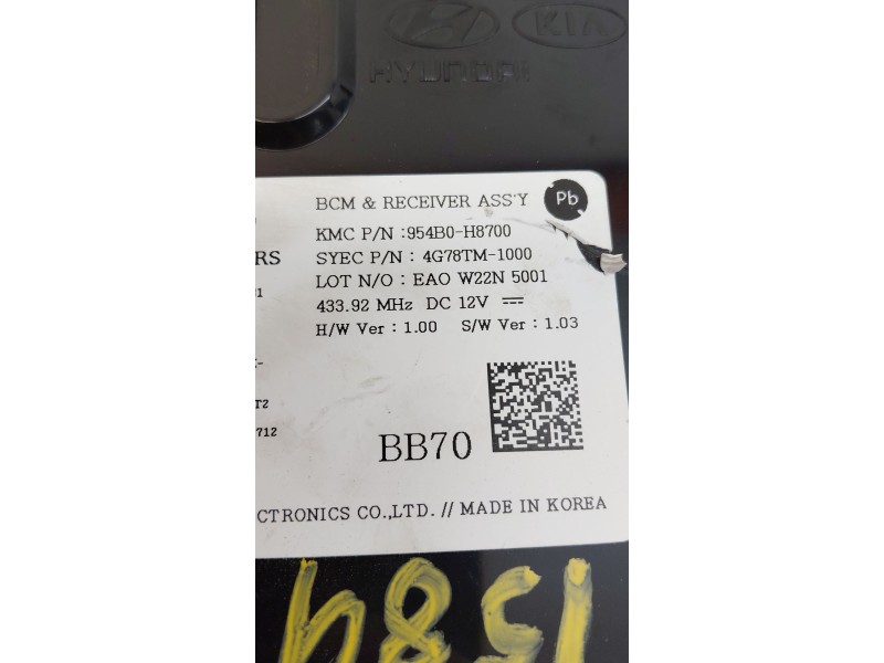 Recambio de modulo electronico para kia stonic (ybcuv) concept referencia OEM IAM 954B0H8700  