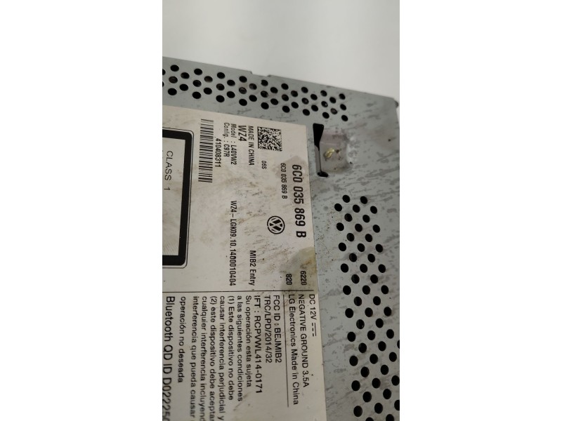 Recambio de sistema audio / radio cd para volkswagen polo v (6r1, 6c1) 1.4 tdi referencia OEM IAM 6C0035869B  
							