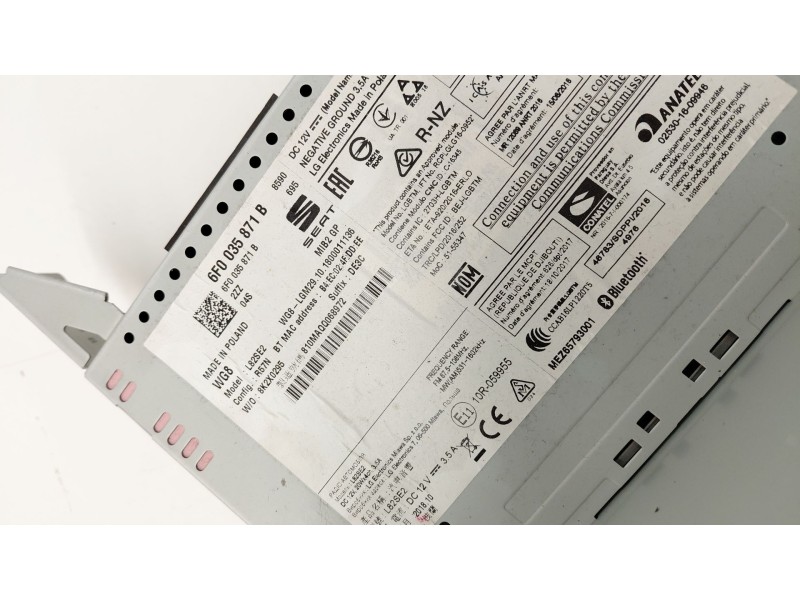 Recambio de pantalla multifuncion para seat ibiza v (kj1, kjg) 1.0 mpi referencia OEM IAM 6F0035871B  