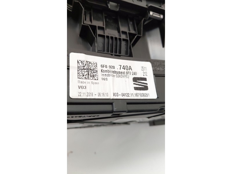 Recambio de cuadro instrumentos para seat ibiza v (kj1, kjg) 1.0 mpi referencia OEM IAM 6F0920740A  
							
