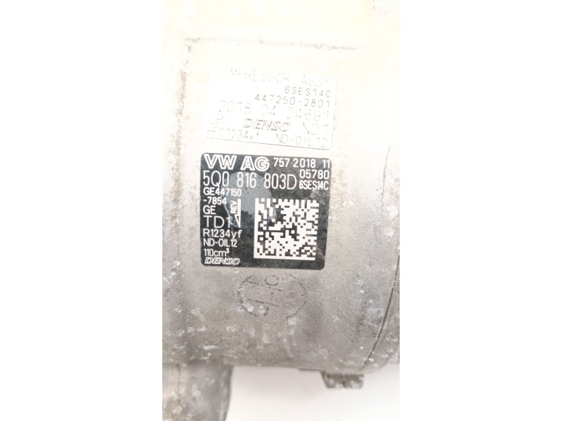 Recambio de compresor aire acondicionado para seat ibiza v (kj1, kjg) 1.0 mpi referencia OEM IAM 5Q0816803D  
							