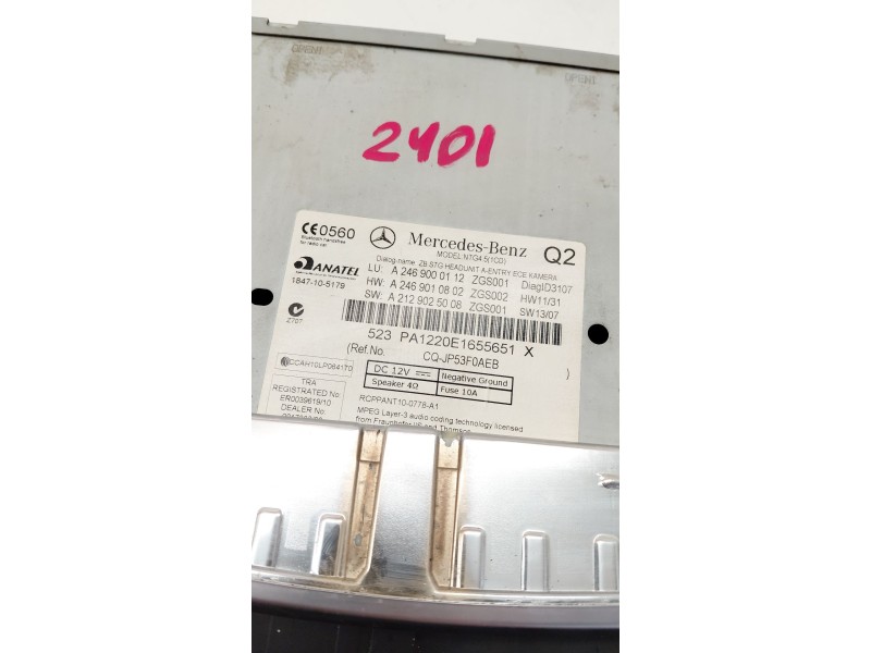 Recambio de sistema audio / radio cd para mercedes-benz cla coupé (c117) cla 220 cdi 4-matic (117.305) referencia OEM IAM A24690
							