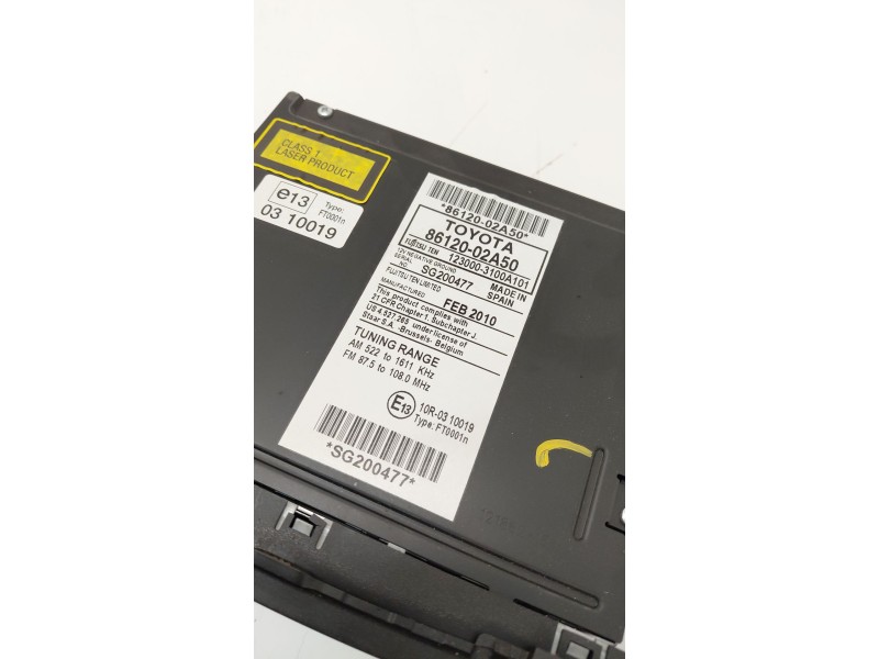 Recambio de sistema audio / radio cd para toyota auris (_e15_) 1.4 d-4d (nde150_) referencia OEM IAM 8612002A50  
							