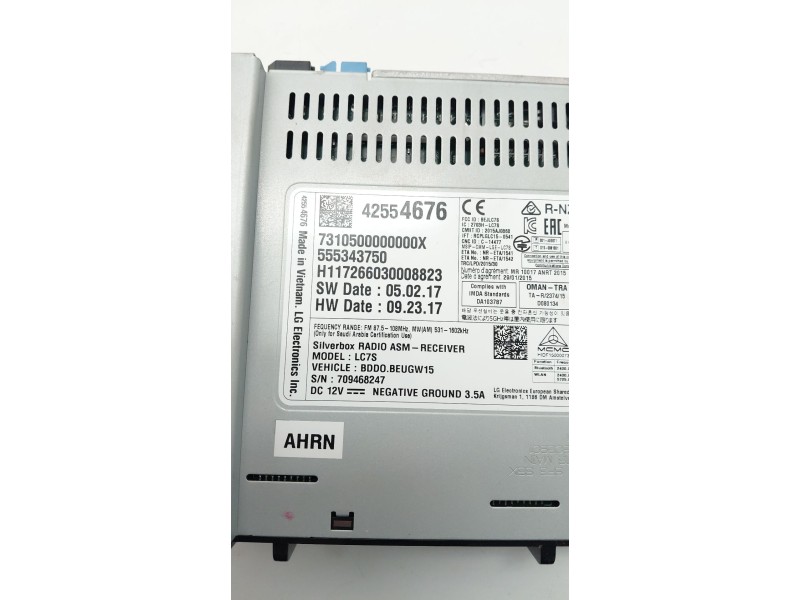 Recambio de sistema audio / radio cd para opel astra k (b16) 1.6 cdti (68) referencia OEM IAM 42554676  
							